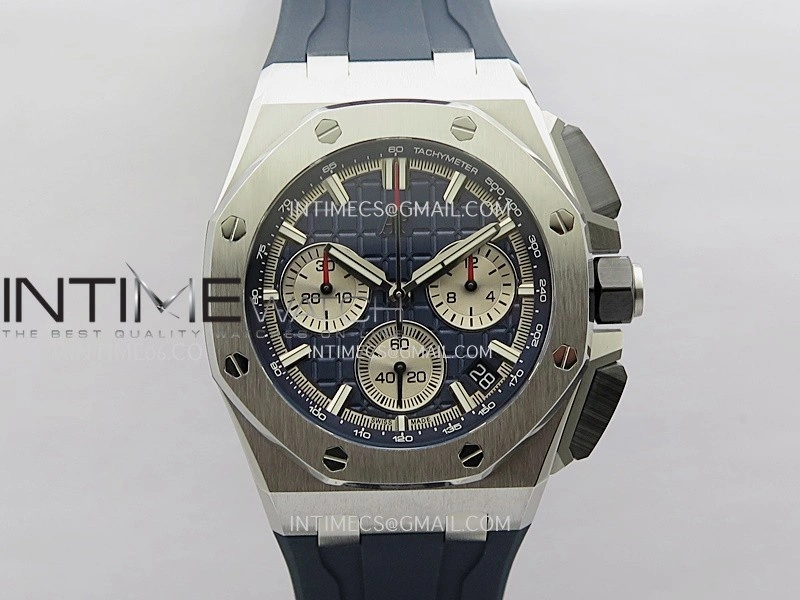 Royal Oak Offshore 43mm 26420 SS APSF 1:1 Best Edition Blue Dial On Black Rubber Strap SA4401 Super Clone