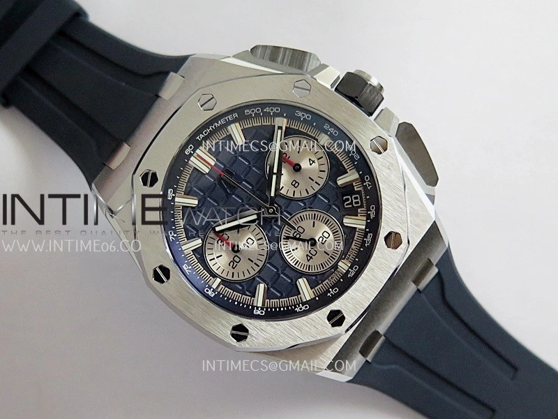 Royal Oak Offshore 43mm 26420 SS APSF 1:1 Best Edition Blue Dial On Black Rubber Strap SA4401 Super Clone