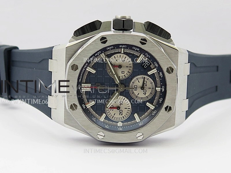 Royal Oak Offshore 43mm 26420 SS APSF 1:1 Best Edition Blue Dial On Black Rubber Strap SA4401 Super Clone