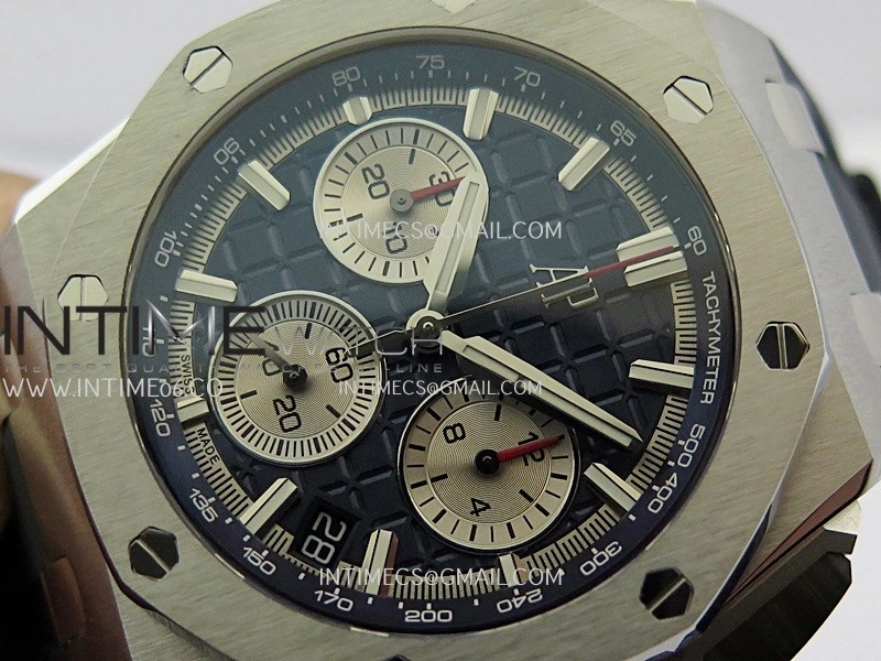 Royal Oak Offshore 43mm 26420 SS APSF 1:1 Best Edition Blue Dial On Black Rubber Strap SA4401 Super Clone