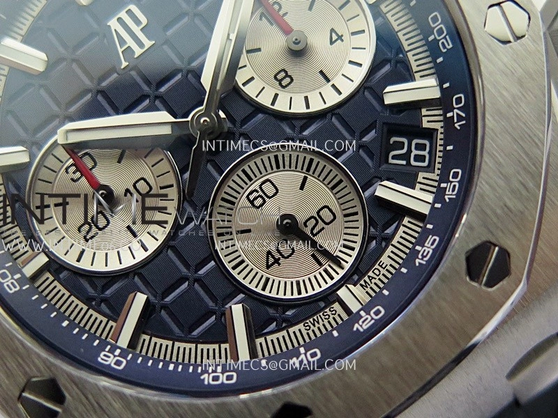 Royal Oak Offshore 43mm 26420 SS APSF 1:1 Best Edition Blue Dial On Black Rubber Strap SA4401 Super Clone