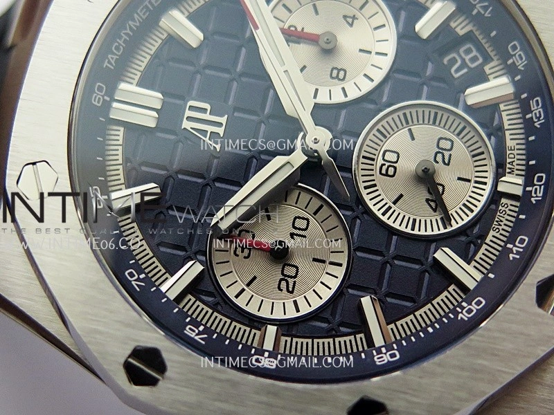 Royal Oak Offshore 43mm 26420 SS APSF 1:1 Best Edition Blue Dial On Black Rubber Strap SA4401 Super Clone