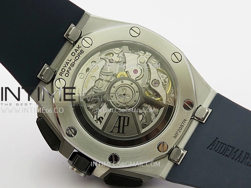 Royal Oak Offshore 43mm 26420 SS APSF 1:1 Best Edition Blue Dial On Black Rubber Strap SA4401 Super Clone