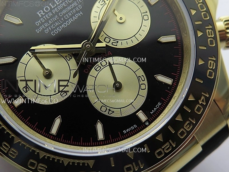 Daytona 126518 904L YG QF Best Edition Black Dial Gold Subdial on Oysterflex Strap SA4131