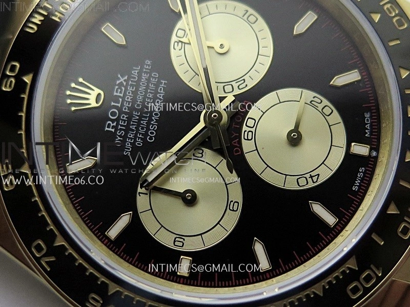 Daytona 126518 904L YG QF Best Edition Black Dial Gold Subdial on Oysterflex Strap SA4131