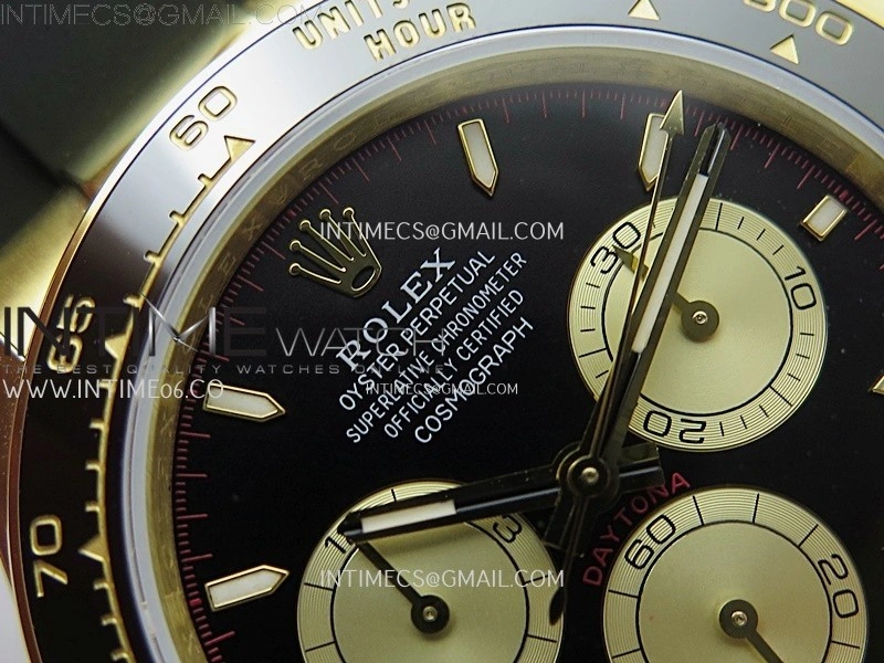 Daytona 126518 904L YG QF Best Edition Black Dial Gold Subdial on Oysterflex Strap SA4131