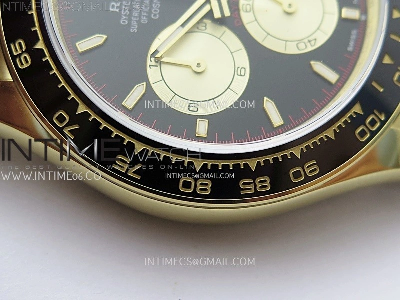 Daytona 126518 904L YG QF Best Edition Black Dial Gold Subdial on Oysterflex Strap SA4131