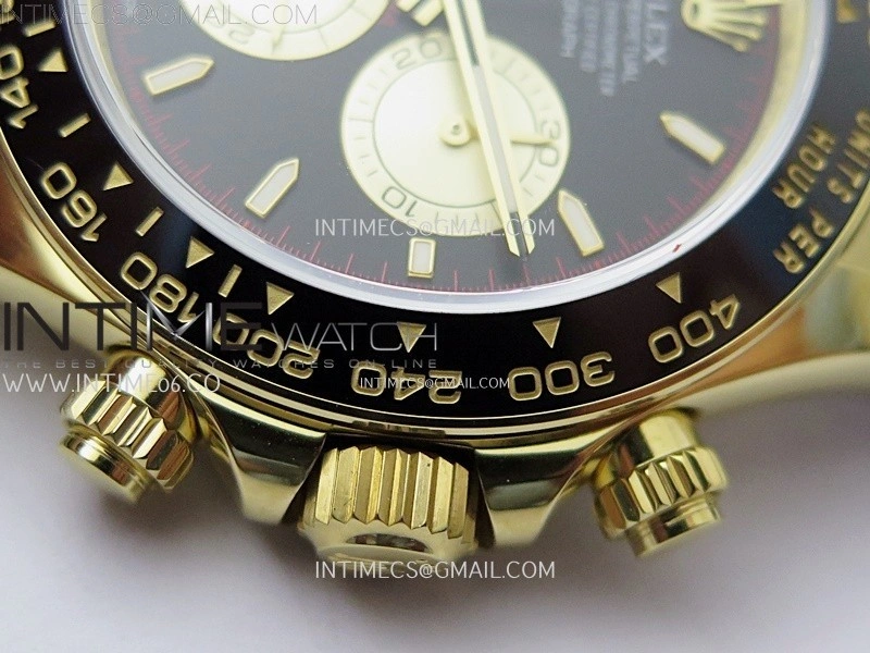 Daytona 126518 904L YG QF Best Edition Black Dial Gold Subdial on Oysterflex Strap SA4131