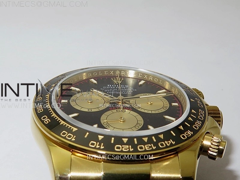 Daytona 126518 904L YG QF Best Edition Black Dial Gold Subdial on Oysterflex Strap SA4131