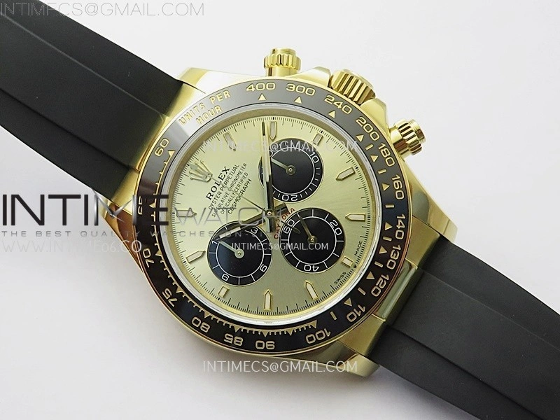 Daytona 126518 904L YG QF Best Edition Gold Dial Black Subdial on Oysterflex Strap SA4131