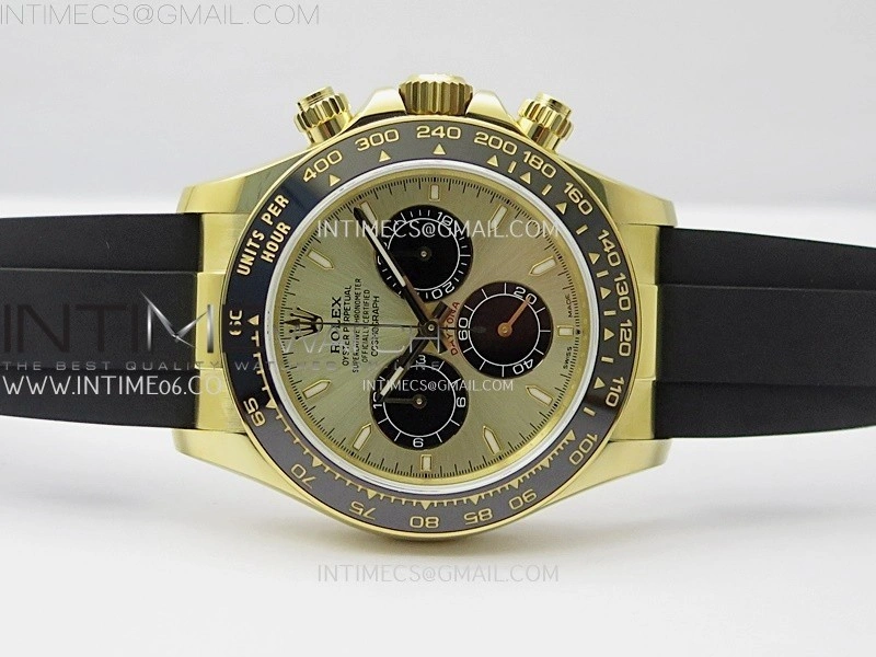 Daytona 126518 904L YG QF Best Edition Gold Dial Black Subdial on Oysterflex Strap SA4131