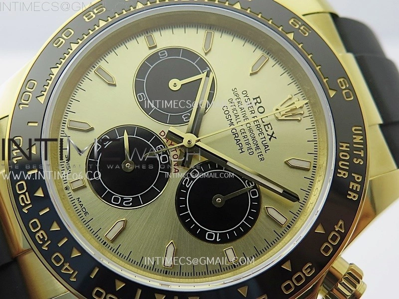 Daytona 126518 904L YG QF Best Edition Gold Dial Black Subdial on Oysterflex Strap SA4131
