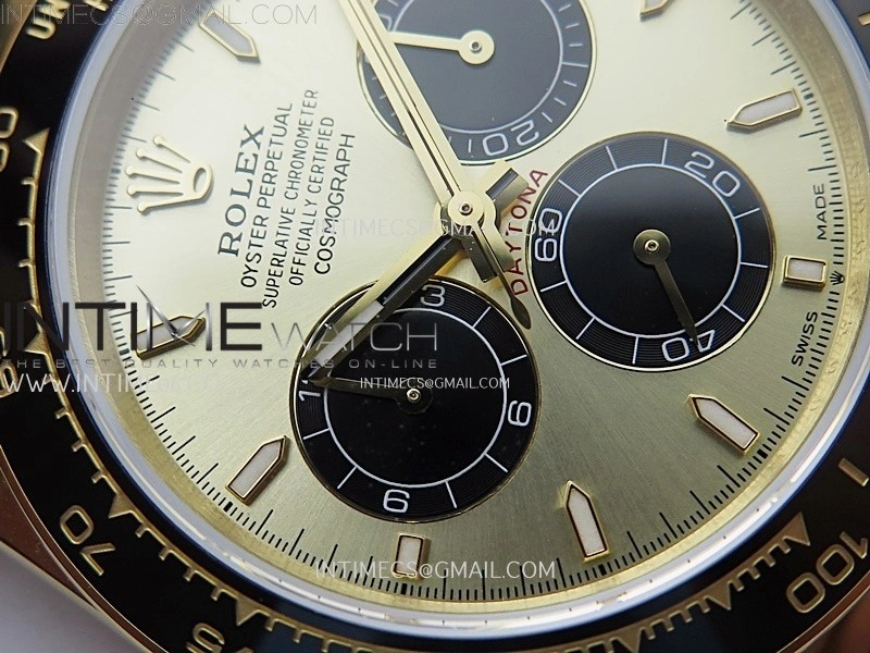 Daytona 126518 904L YG QF Best Edition Gold Dial Black Subdial on Oysterflex Strap SA4131