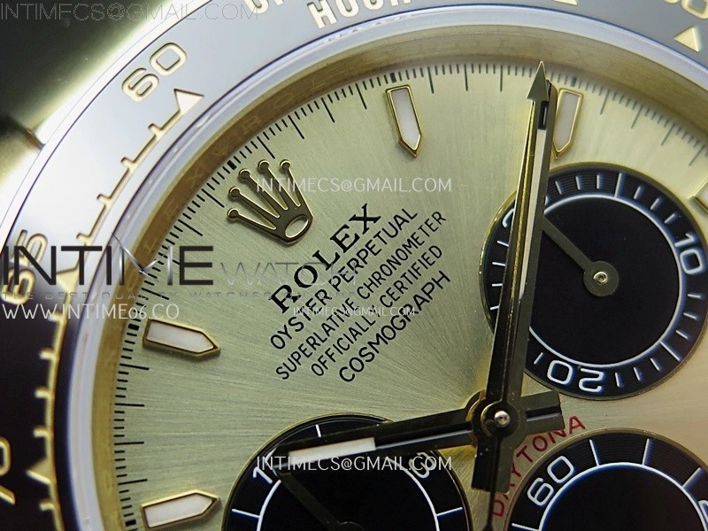 Daytona 126518 904L YG QF Best Edition Gold Dial Black Subdial on Oysterflex Strap SA4131