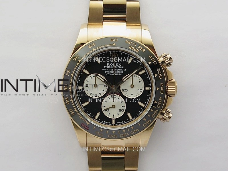 Daytona 126528 Le Mans RG Gain Weight QF 1:1 Best Edition Black Dial On RG Bracelet SH4132