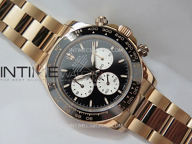 Daytona 126528 Le Mans RG Gain Weight QF 1:1 Best Edition Black Dial On RG Bracelet SH4132