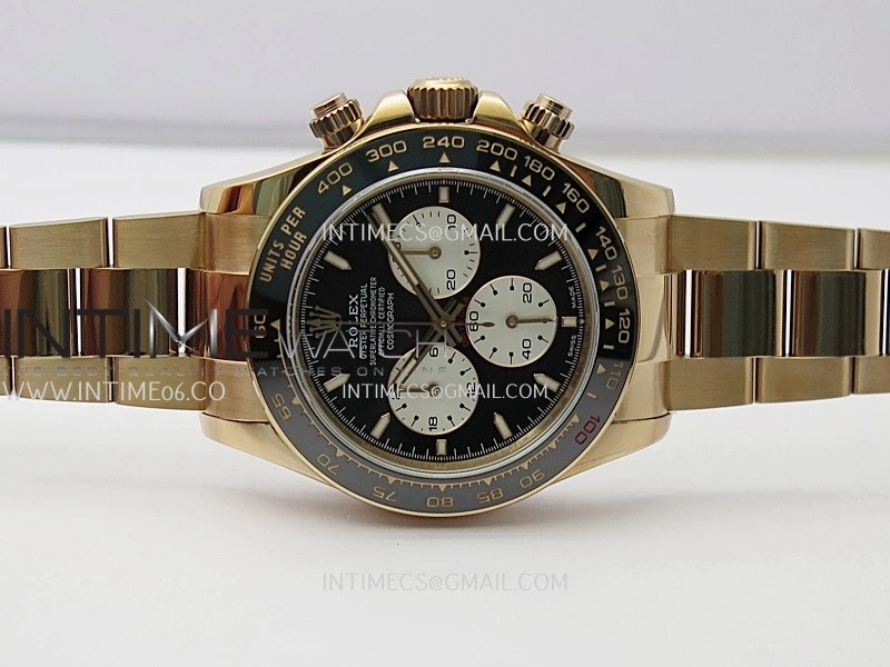 Daytona 126528 Le Mans RG Gain Weight QF 1:1 Best Edition Black Dial On RG Bracelet SH4132