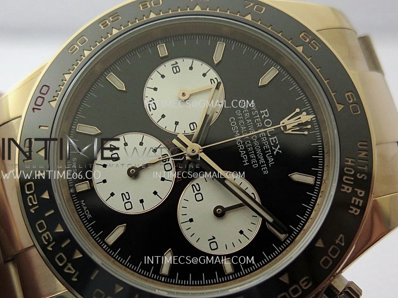 Daytona 126528 Le Mans RG Gain Weight QF 1:1 Best Edition Black Dial On RG Bracelet SH4132