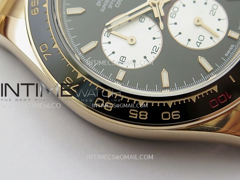 Daytona 126528 Le Mans RG Gain Weight QF 1:1 Best Edition Black Dial On RG Bracelet SH4132