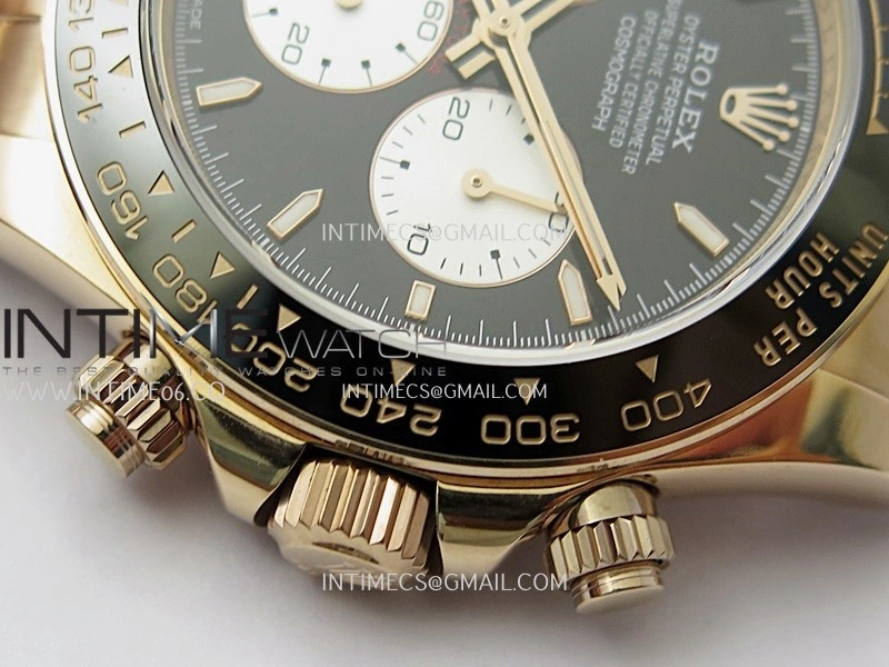 Daytona 126528 Le Mans RG Gain Weight QF 1:1 Best Edition Black Dial On RG Bracelet SH4132
