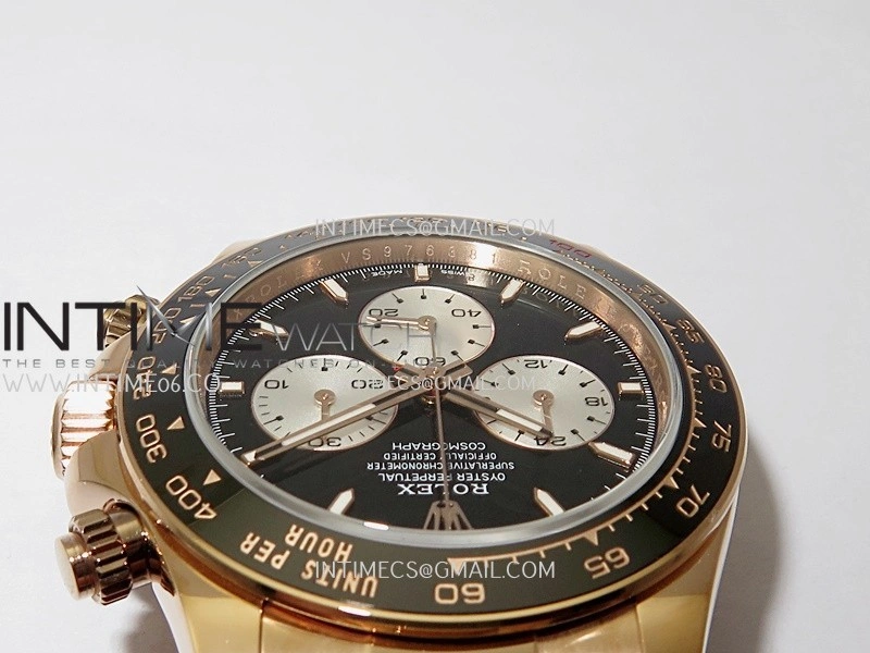 Daytona 126528 Le Mans RG Gain Weight QF 1:1 Best Edition Black Dial On RG Bracelet SH4132