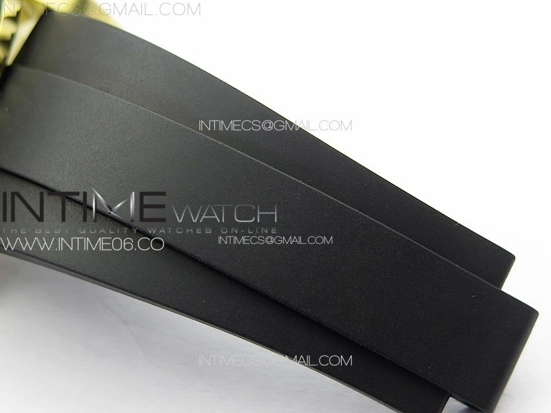 Yacht-Master 126655 YG 3EF 1:1 Best Edition 3D Black Ceramic Bezel on Black Rubber Strap VR3235