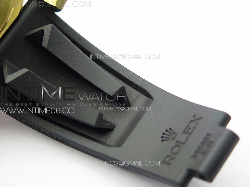 Yacht-Master 126655 YG 3EF 1:1 Best Edition 3D Black Ceramic Bezel on Black Rubber Strap VR3235