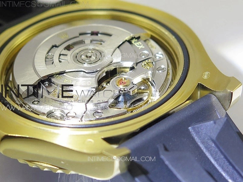 Yacht-Master 126655 YG 3EF 1:1 Best Edition 3D Black Ceramic Bezel on Black Rubber Strap VR3235