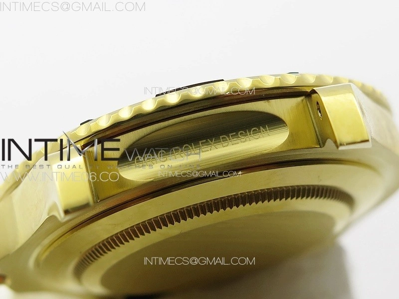 Yacht-Master 126655 YG 3EF 1:1 Best Edition 3D Black Ceramic Bezel on Black Rubber Strap VR3235