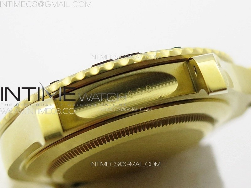 Yacht-Master 126655 YG 3EF 1:1 Best Edition 3D Black Ceramic Bezel on Black Rubber Strap VR3235