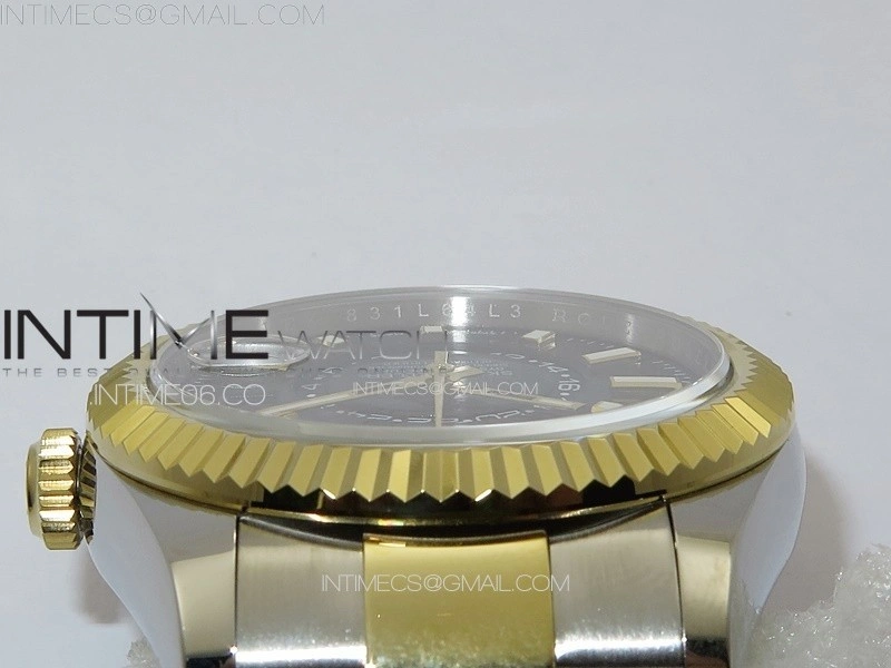 Sky-Dweller 326934 904L SS YG Noob 1:1 Best Edition Black Dial on SS Bracelet Asian 23J to 9001