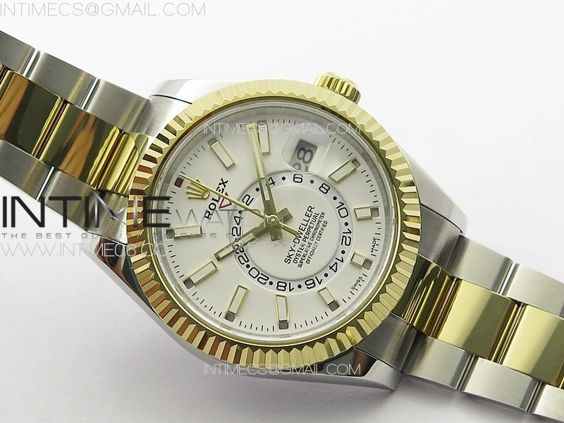 Sky-Dweller 326934 904L SS YG Noob 1:1 Best Edition White Dial on SS Bracelet Asian 23J to 9001
