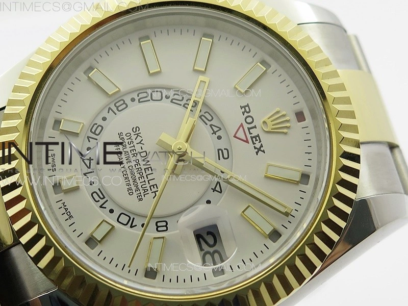 Sky-Dweller 326934 904L SS YG Noob 1:1 Best Edition White Dial on SS Bracelet Asian 23J to 9001