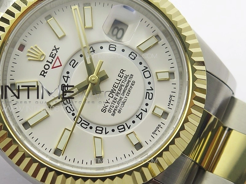 Sky-Dweller 326934 904L SS YG Noob 1:1 Best Edition White Dial on SS Bracelet Asian 23J to 9001