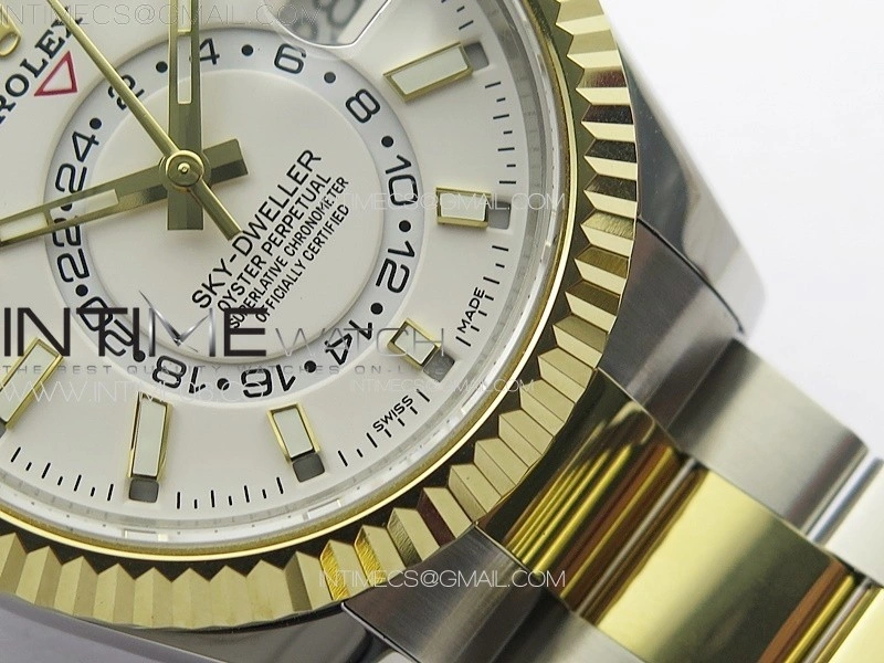 Sky-Dweller 326934 904L SS YG Noob 1:1 Best Edition White Dial on SS Bracelet Asian 23J to 9001