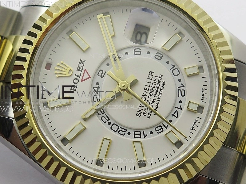 Sky-Dweller 326934 904L SS YG Noob 1:1 Best Edition White Dial on SS Bracelet Asian 23J to 9001