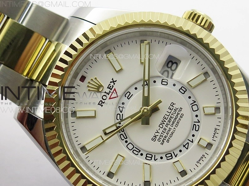 Sky-Dweller 326934 904L SS YG Noob 1:1 Best Edition White Dial on SS Bracelet Asian 23J to 9001