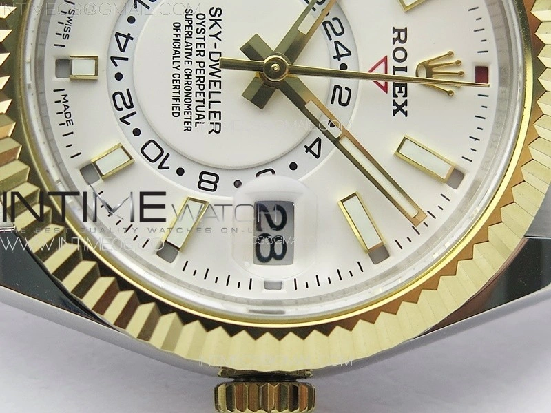 Sky-Dweller 326934 904L SS YG Noob 1:1 Best Edition White Dial on SS Bracelet Asian 23J to 9001