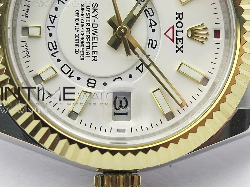 Sky-Dweller 326934 904L SS YG Noob 1:1 Best Edition White Dial on SS Bracelet Asian 23J to 9001
