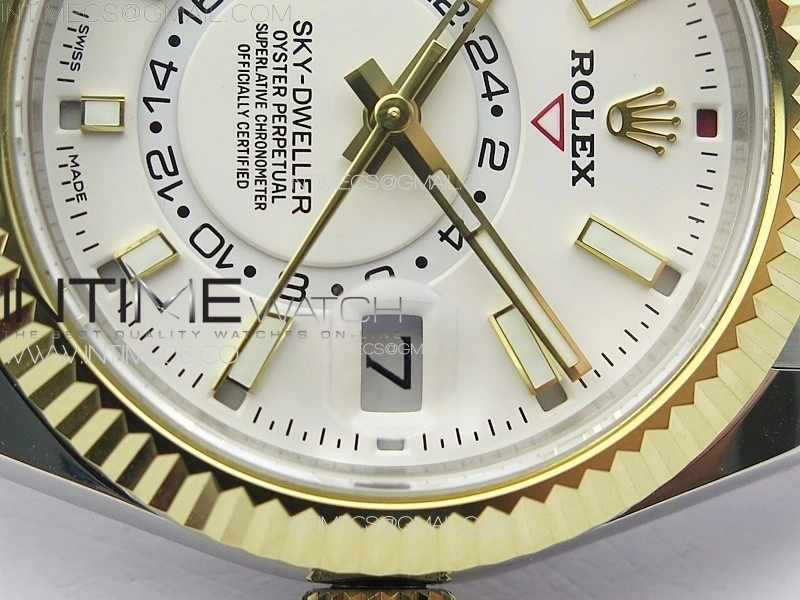 Sky-Dweller 326934 904L SS YG Noob 1:1 Best Edition White Dial on SS Bracelet Asian 23J to 9001