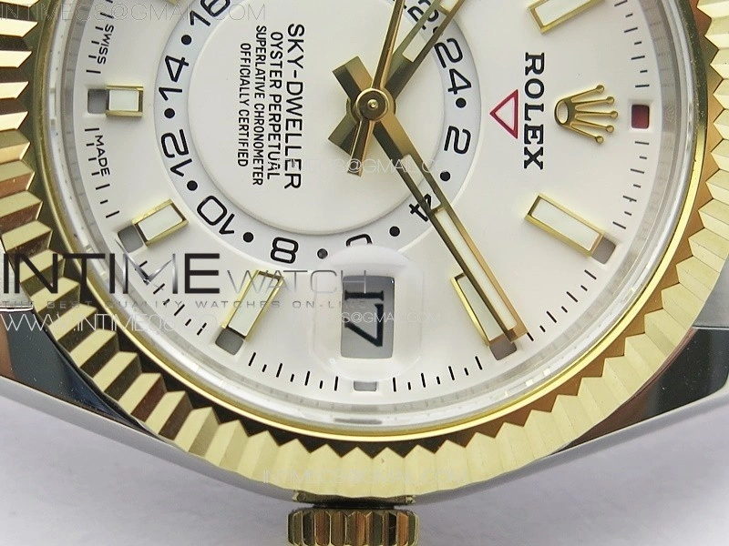 Sky-Dweller 326934 904L SS YG Noob 1:1 Best Edition White Dial on SS Bracelet Asian 23J to 9001