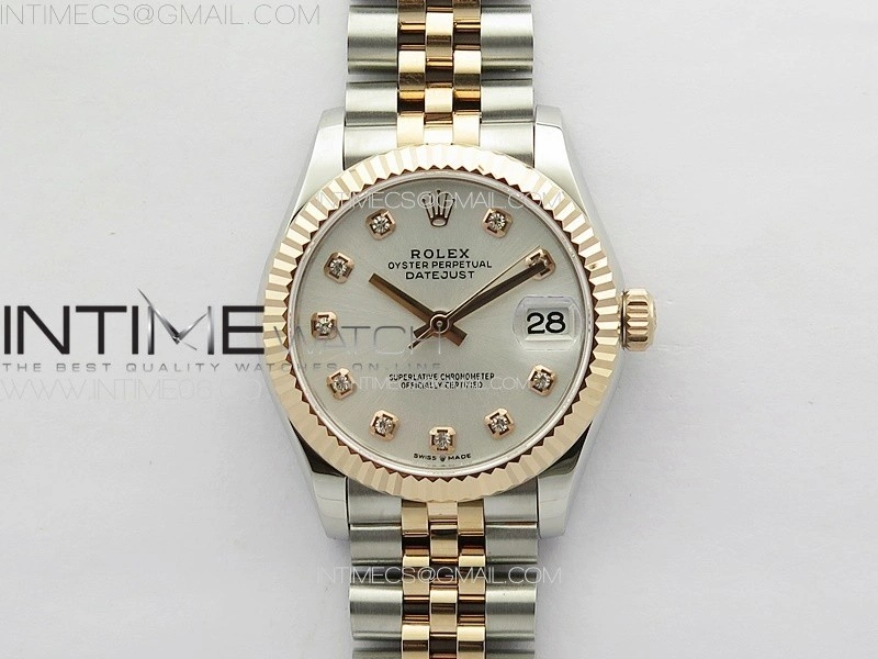 DateJust 31mm 178271 SS RG APSF Best Edition Silver Dial Crystal Markers on Jubilee Bracelet A2824