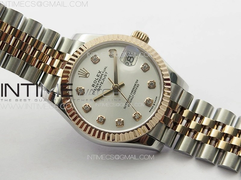 DateJust 31mm 178271 SS RG APSF Best Edition Silver Dial Crystal Markers on Jubilee Bracelet A2824