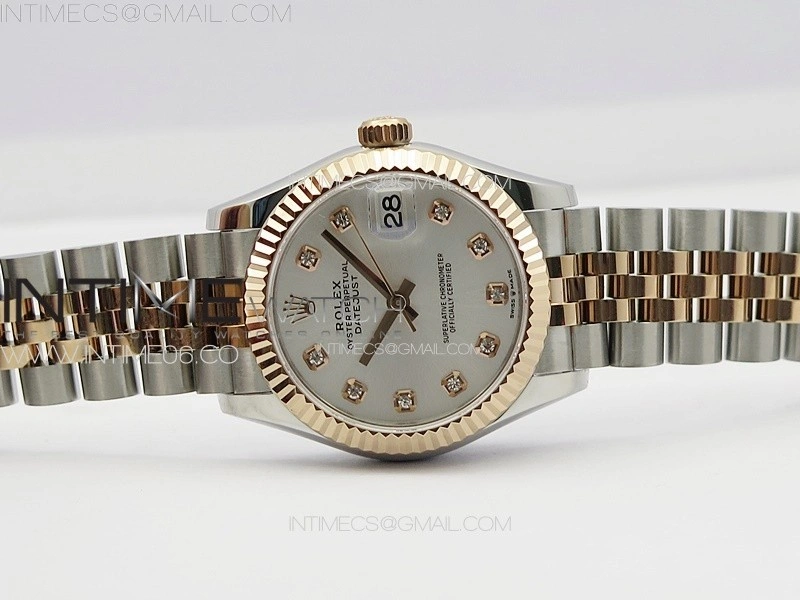 DateJust 31mm 178271 SS RG APSF Best Edition Silver Dial Crystal Markers on Jubilee Bracelet A2824