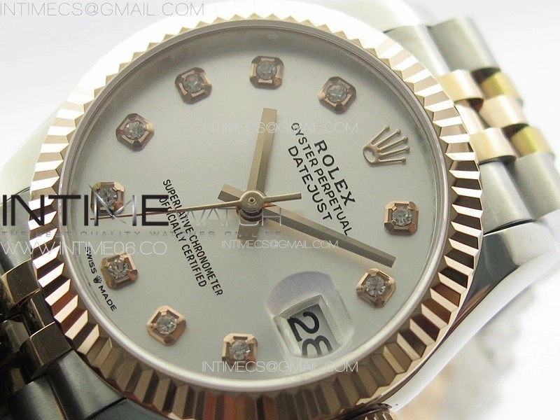 DateJust 31mm 178271 SS RG APSF Best Edition Silver Dial Crystal Markers on Jubilee Bracelet A2824