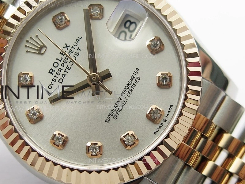 DateJust 31mm 178271 SS RG APSF Best Edition Silver Dial Crystal Markers on Jubilee Bracelet A2824