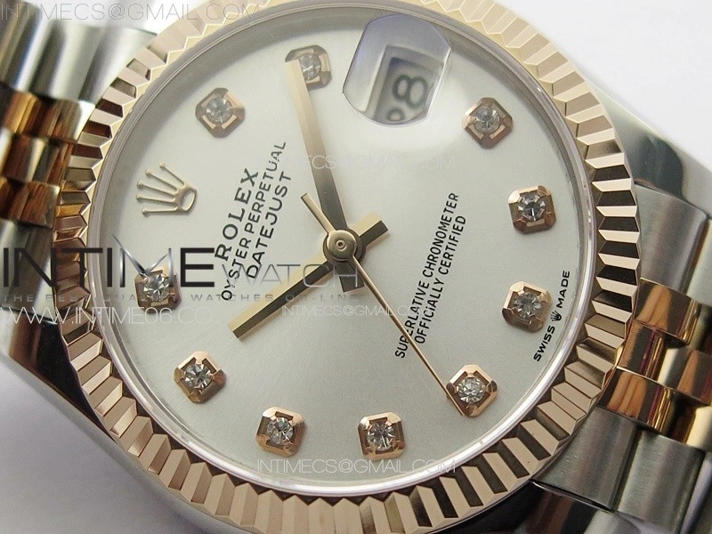 DateJust 31mm 178271 SS RG APSF Best Edition Silver Dial Crystal Markers on Jubilee Bracelet A2824