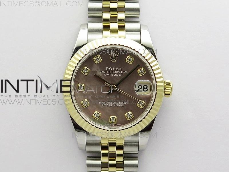 Datejust 31mm 278273 SS YG BP Best Edition Brown MOP Diamond Markers Dial on SS YG Jubilee Bracelet