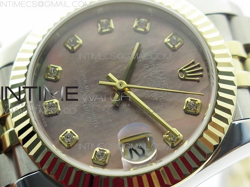 Datejust 31mm 278273 SS YG BP Best Edition Brown MOP Diamond Markers Dial on SS YG Jubilee Bracelet