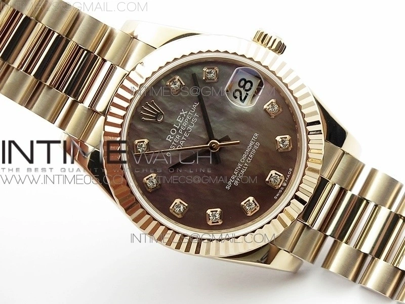 Datejust 31mm 278275 RG BP Best Edition MOP Gray Crystal Markers Dial on RG President Bracelet